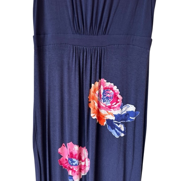 Joules Floral Sleeveless Lia Navy Cotton Maxi Dress, 8 - Picture 4 of 9